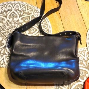 Coach leather vintage black hobo medium sized